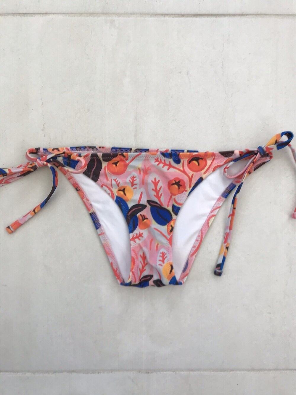 Solid & Striped String Bikini Bottom Parker Retro Floral Swimwear